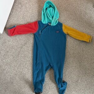 Patagonia Kids Blue, Red, and Yellow Footie